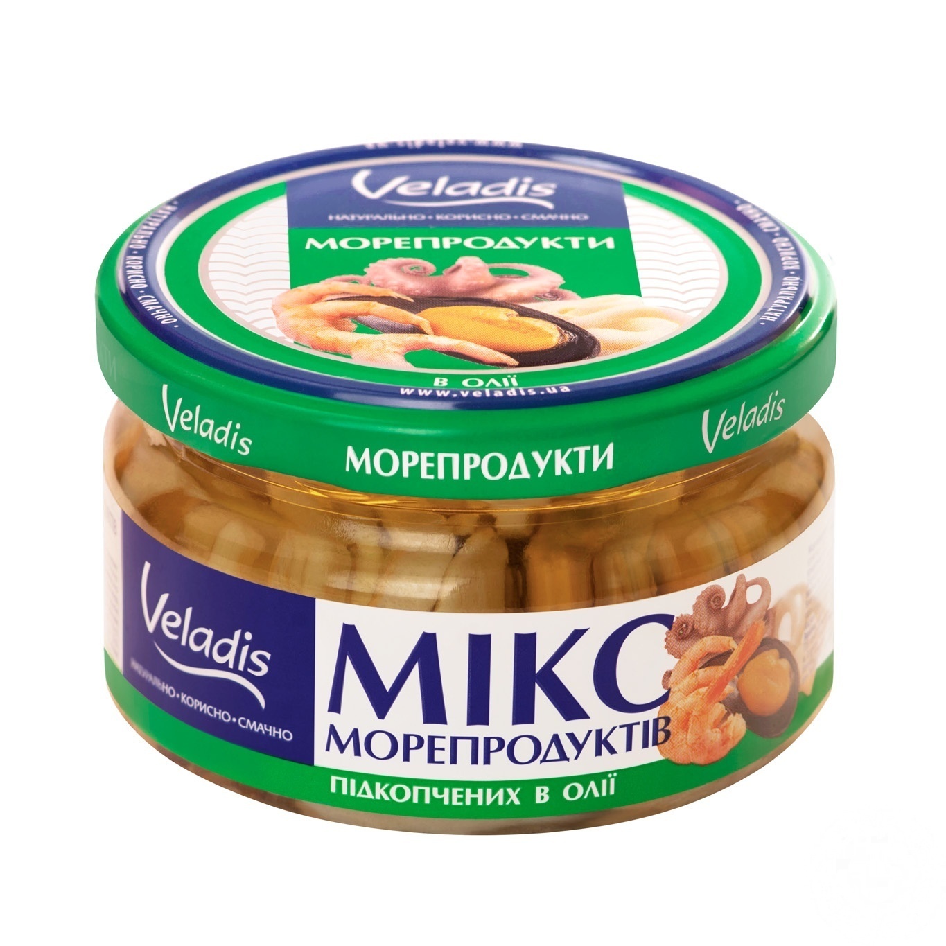 

Микс Морепродуктов подкопченных в масле Veladis 200г