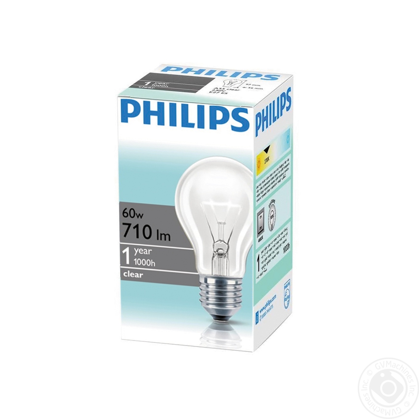 

Лампа накаливания Philips Stan 60W E27 230V A55 CL 1CT/12X10F
