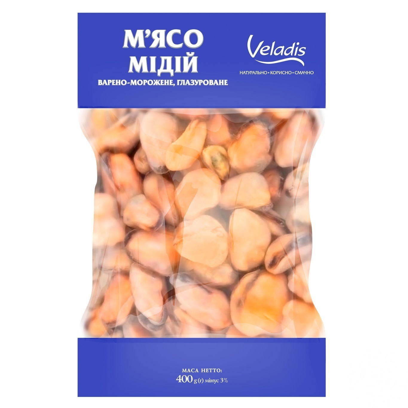 

Мясо мидий Veladis глазированное варено-мороженное 400г