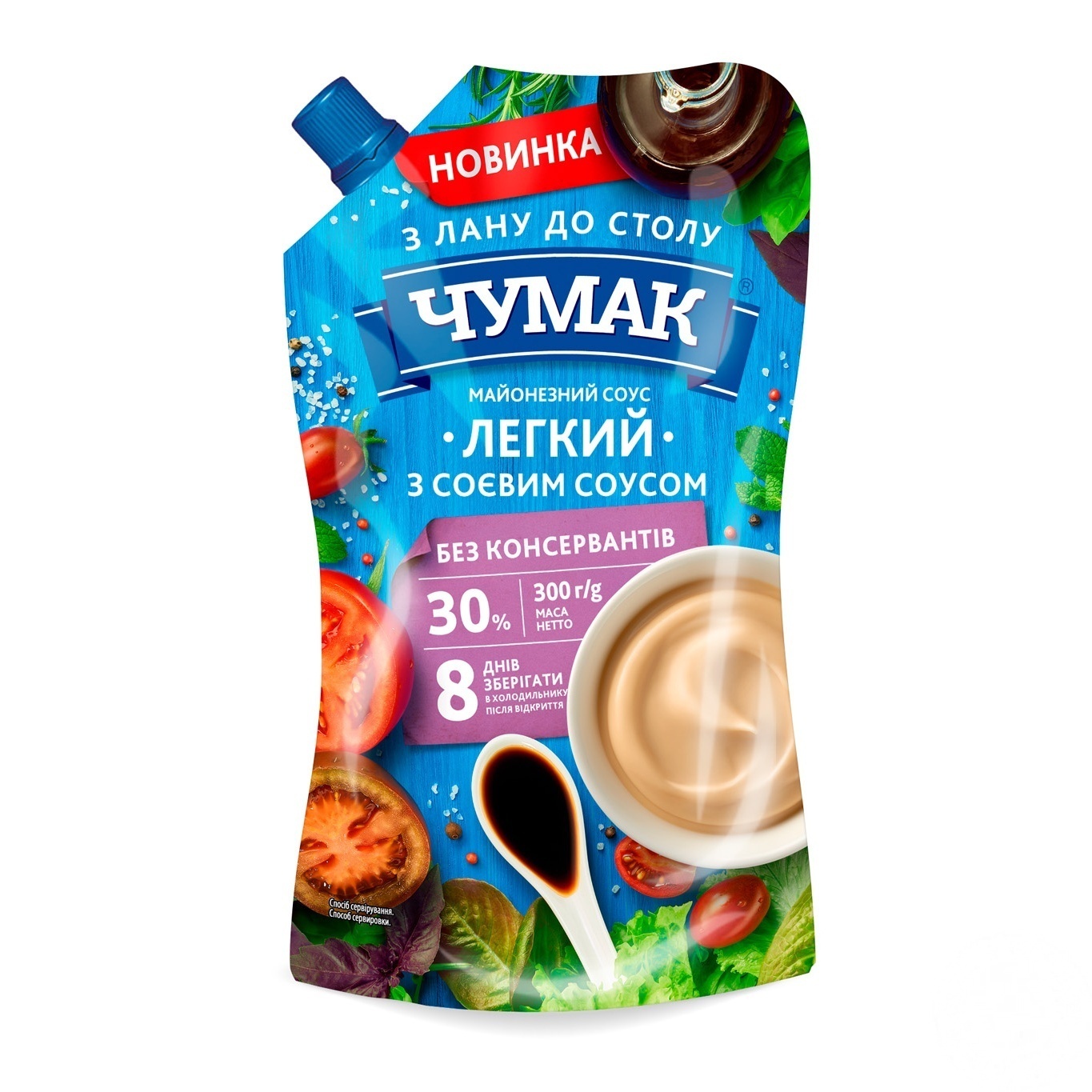 

Майонез Чумак Легкий с соевым соусом 30% 300г