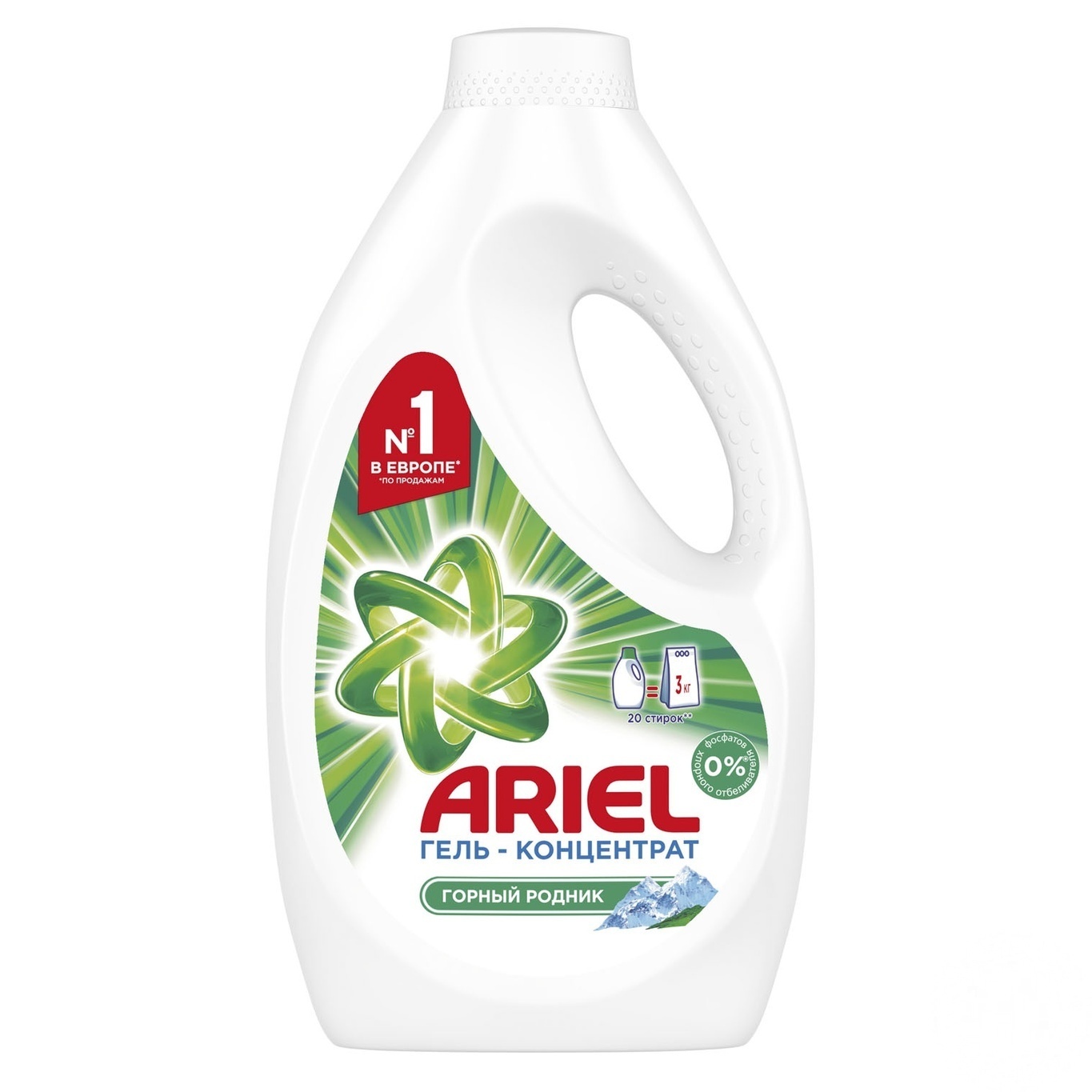 

Жидкий стиральный порошок Ariel Горный родник 1,3л=3кг