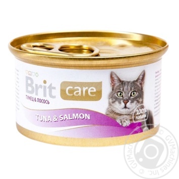 Влажный корм для кошек Brit Care Cat Tuna&Salmon тунец и лосось 80г - купить, цены на MasterZoo - фото 1