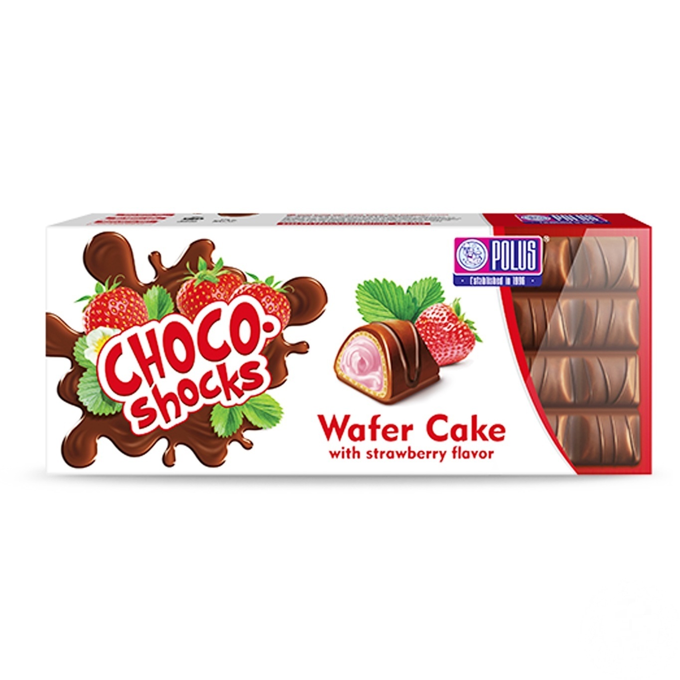 

Торт Polus Choco-Shocks шоколадно-вафельный со вкусом клубники 220г