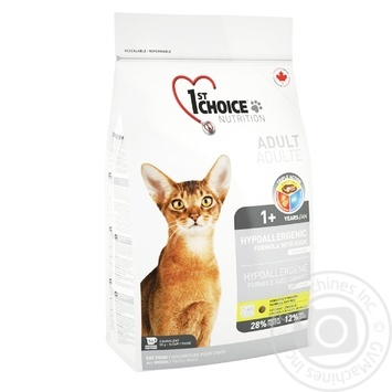 1st Choise Duck Hypoallergenic Dry Food for Cats Over 1year Old 350g - buy, prices for - photo 1