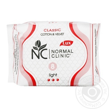 Гигиенические прокладки Normal Clinic Cotton & Velvet Classic Light 8шт