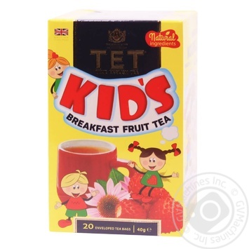 TET Children's Fruit Breakfast Black Tea with Addition Herbs and Fruits 20pcs*2g - buy, prices for Vostorg - photo 1