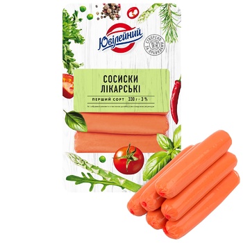 Yuvileyniy Doctor Boiled Sausages 330g - buy, prices for Vostorg - photo 1