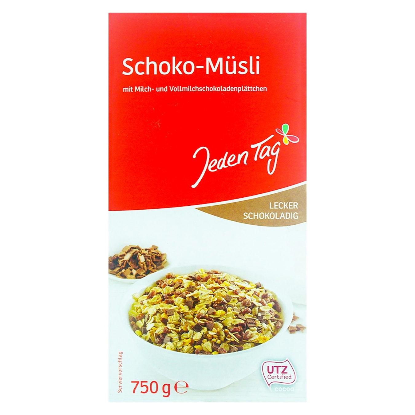 

Мюсли Jeden Tag шоколадные 750г