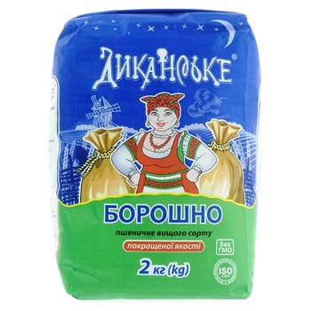 Борошно Диканське пшеничне вищий сорт 2кг - купити, ціни на Чудо Маркет - фото 1