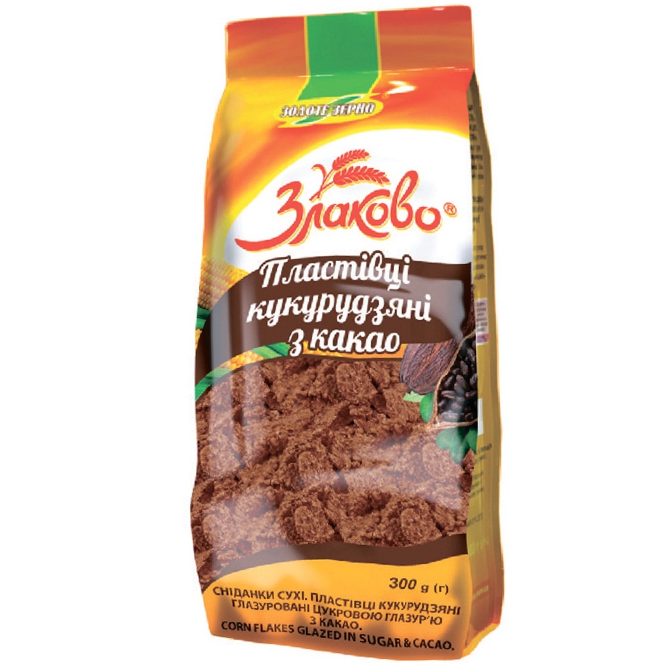 

Хлопья кукурузыне Золоте зерно Злаково с какао 300г