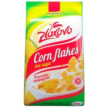 Zolote Zerno Zlakovo Low Sugar Corn Flakes Dry Breakfast 650g - buy, prices for NOVUS - photo 1