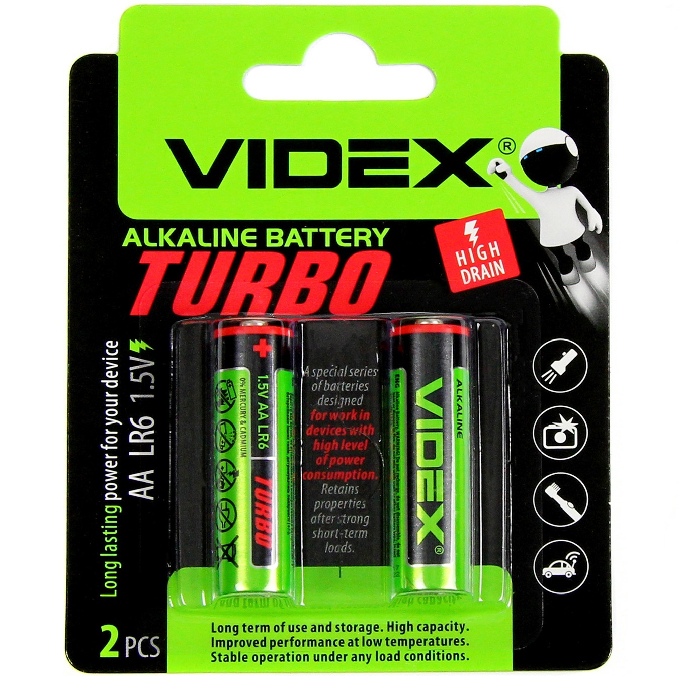 

Батарейки Videx Alkaline Turbo AA LR6 1.5V