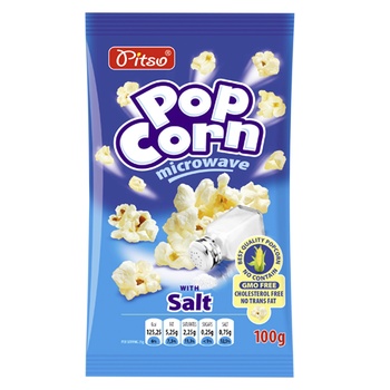 Попкорн Pitso з сіллю 100г - купити, ціни на Чудо Маркет - фото 1