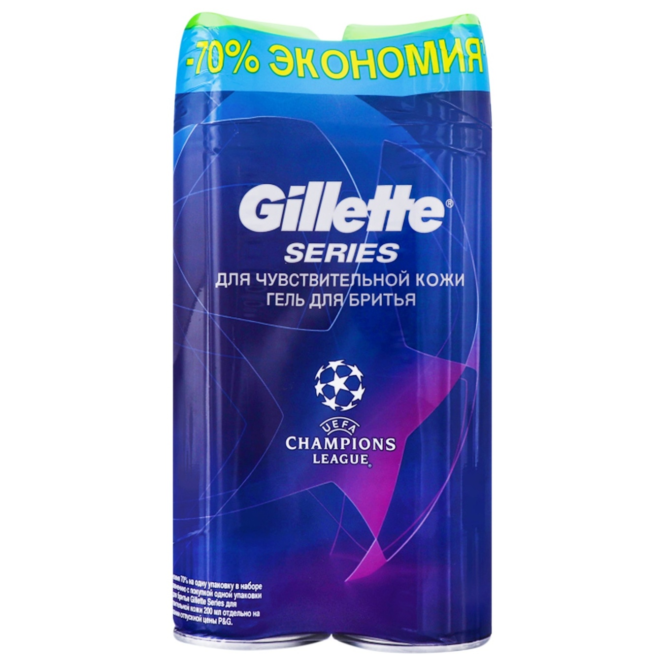 

Гель для бритья Gillette Series Sensitive Skin для чувствительной кожи 200мл 2шт
