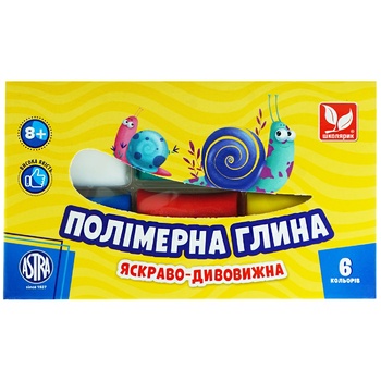 Полимерная глина Школярик 6 цветов - купить, цены на Auchan - фото 1