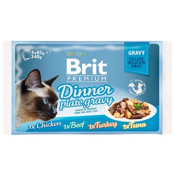 Brit Premium Set of Wet Food Lunch Plate in Sauce for Cats 4pcs*85g - buy, prices for Auchan - photo 1