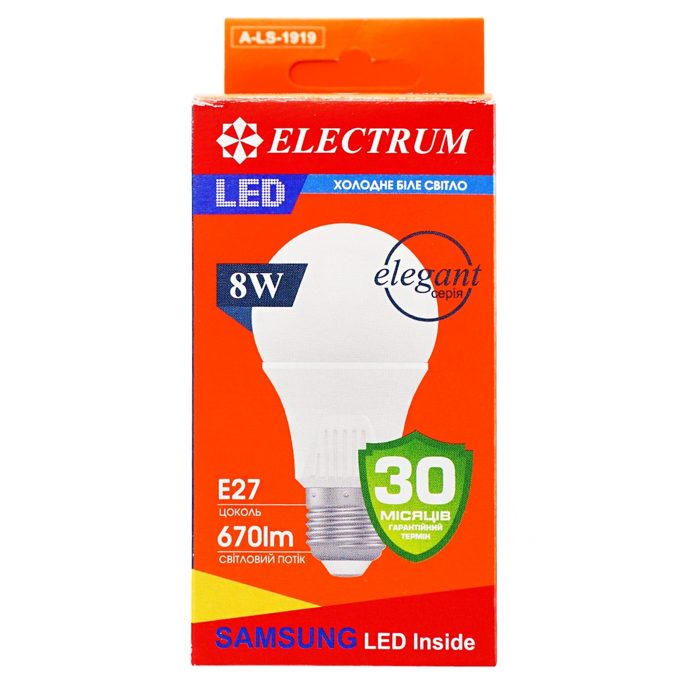 

Лампа Electrum светодиодная A60 8W PA LS-33 Elegant Е27 4000 A-LS-1919