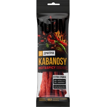 Dmytruk Kabanosy Hot&Spicy Pork Hot Chili Pepper 100g - buy, prices for - photo 1