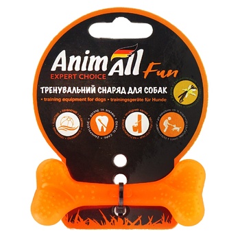 AnimAll Fun Orange Dog Bone 8cm