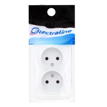 Electraline Socket White Without Grounding Is Double - buy, prices for Tavria V - photo 1