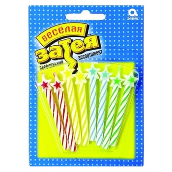 Veselaja Zateja Cake Candle with Star 8pcs - buy, prices for Auchan - photo 1