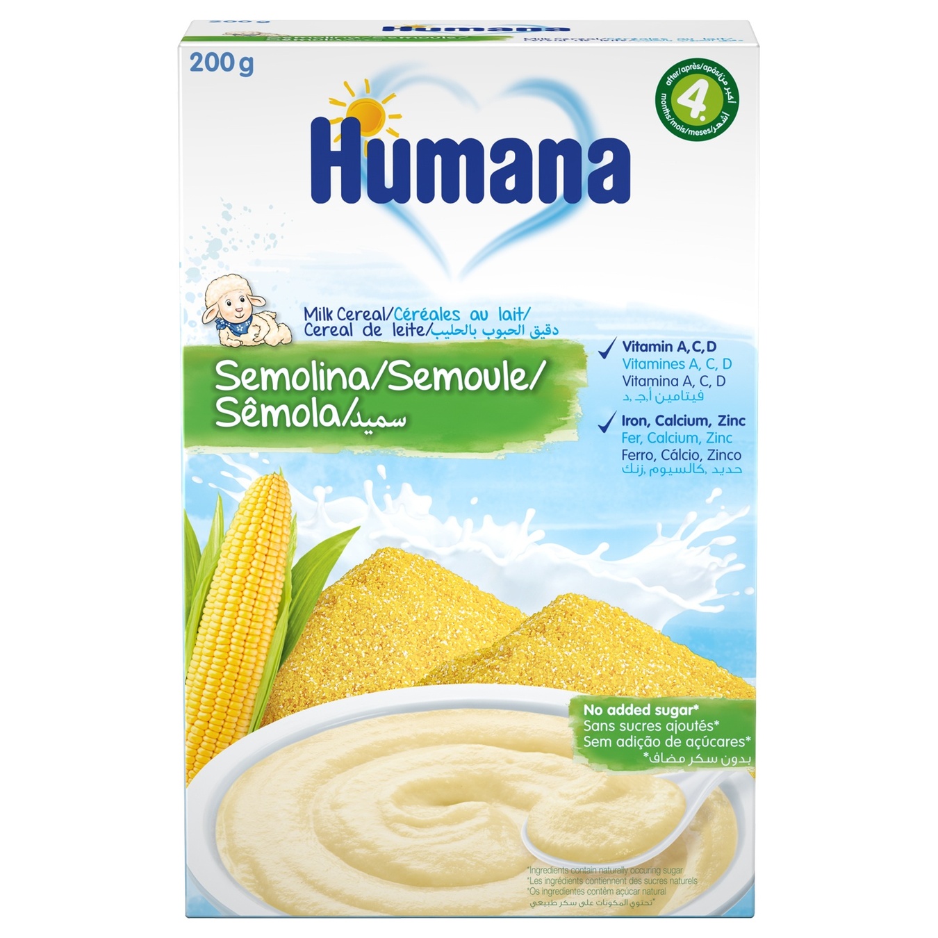 

Каша молочная Humana кукурузная 200г