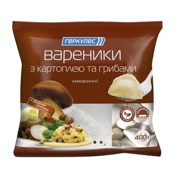 Вареники Геркулес с картофелем и грибами 400г - купить, цены на ЕКО Маркет - фото 1