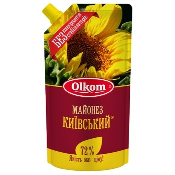 Olkom Kyivskyi Mayonnaise 72% 360g - buy, prices for NOVUS - photo 1