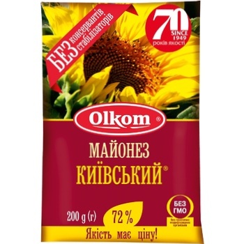 Майонез Олком Київський 72% 200г