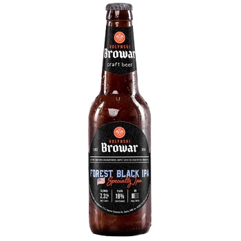 Пиво Volynski Browar Forest Black IPA темное нефильтрованное 7,3% 0,35л - купить, цены на NOVUS - фото 1