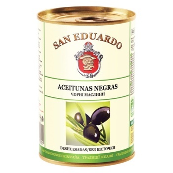 San Eduardo Pitted Black Olives 425g - buy, prices for EKO Market - photo 1