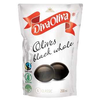 Маслины Diva Oliva с косточкой 200мл - купить, цены на Auchan - фото 1