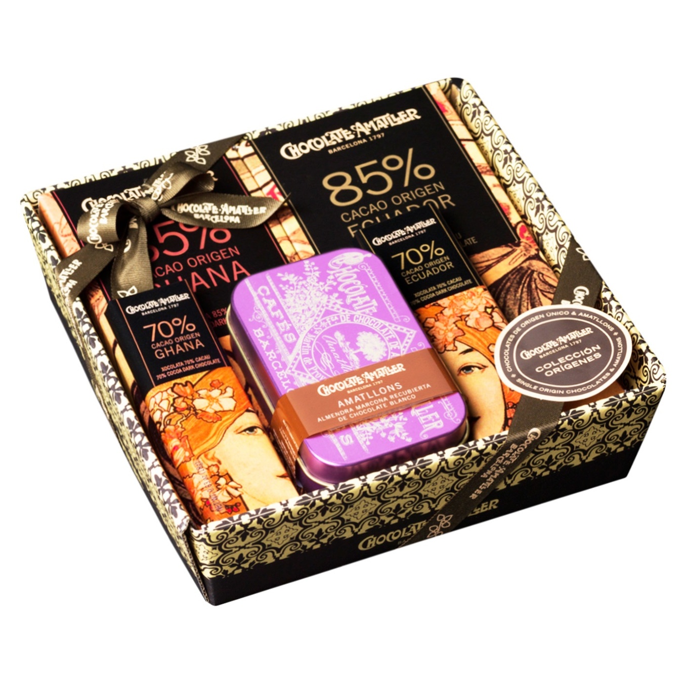 

Шоколад ассорти Chocolate Amatller Origins Basket 211г
