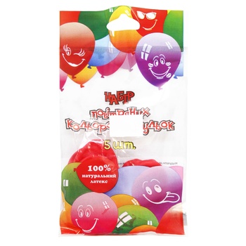 A set of colored air balloons 5pcs. - buy, prices for ULTRAMARKET - photo 1