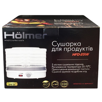 Сушарка для фруктів і овочів Holmer HFD-25W 245Вт - купити, ціни на ULTRAMARKET - фото 1