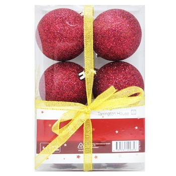 Tarrington House Christmas Ball  Burgundy 6pcs 60mm - buy, prices for - photo 1