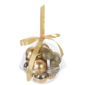 Set of Gold Christmas Tree Balls 3cm 12pcs - buy, prices for NOVUS - photo 1