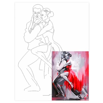 Rosa Start Tango Canvas on Cardboard with an Outline 30х40cm - buy, prices for Vostorg - photo 1