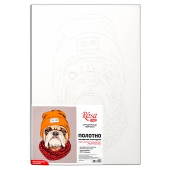 Rosa Start Pop Art Cool Dog Canvas on Cardboard With Contour 30x40cm - buy, prices for Vostorg - photo 1