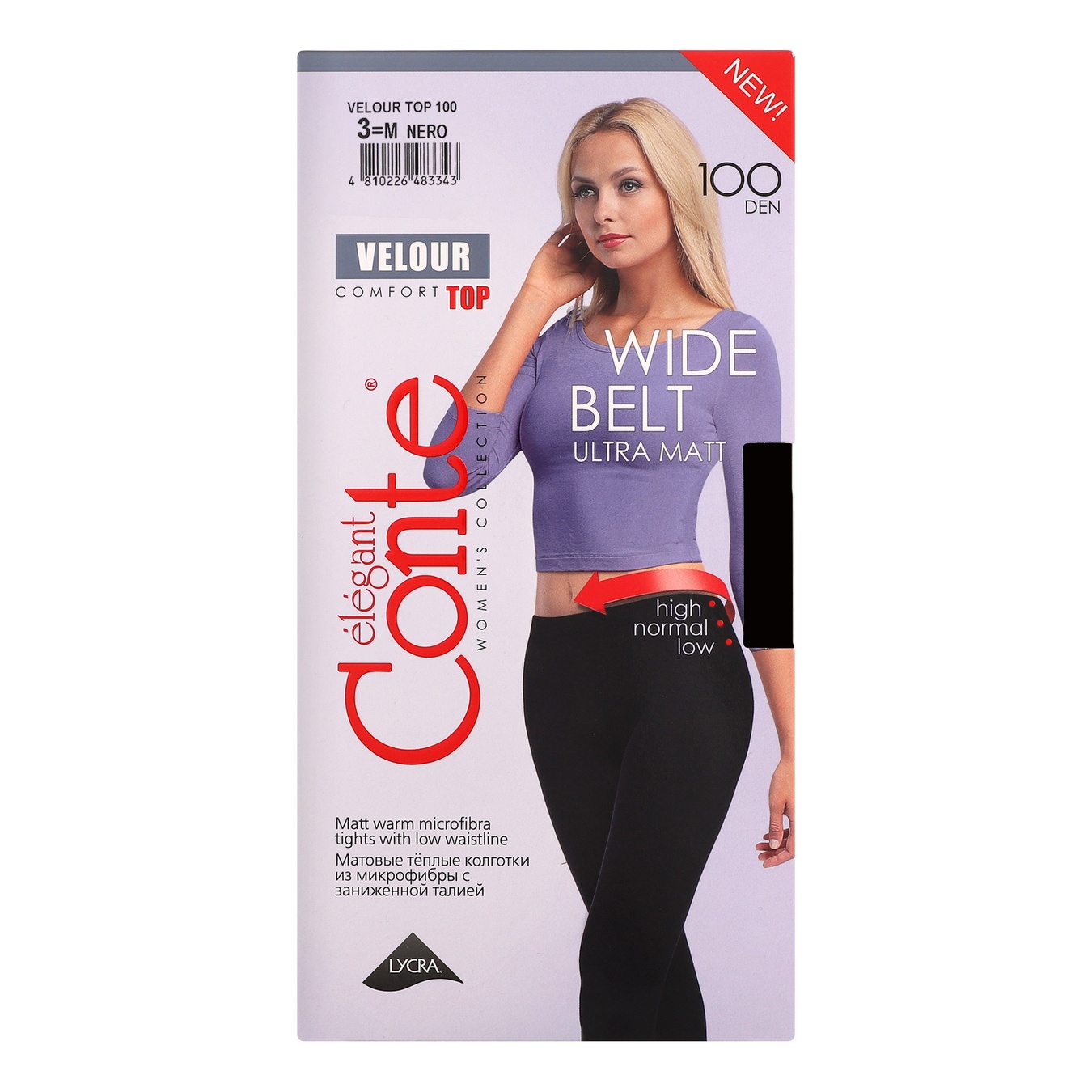 

Колготки женские Conte Velour Top 100ден р.3 Nero