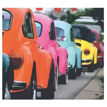 Rosa Start Bright Retro Cars Picture By Numbers Creativity Set 35х45cm