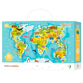 DoDo Animals World Map Puzzle 80elements