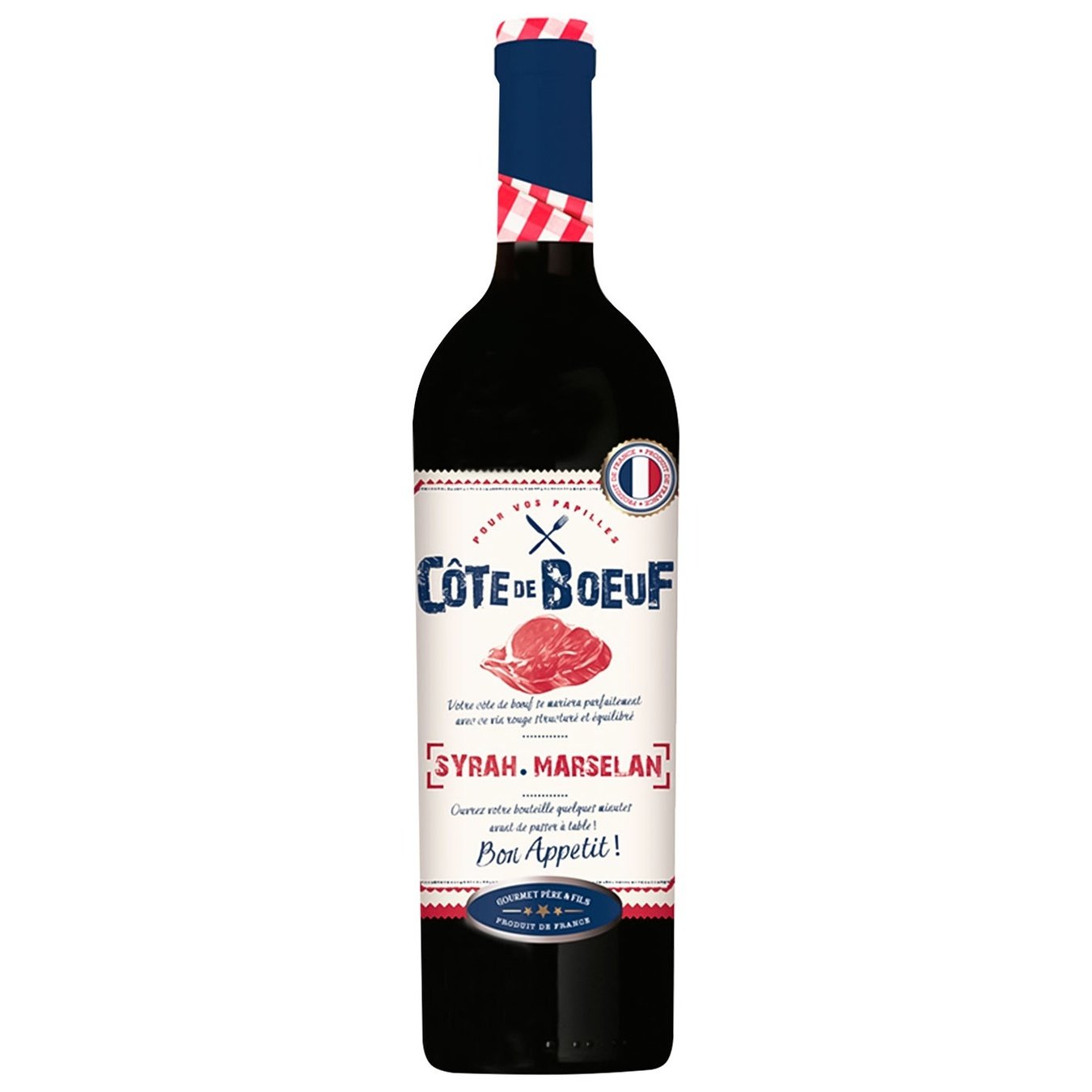 

Вино Cote de Boeuf Syrah - Marselan красное сухое 14% 0.75л