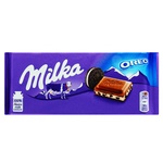 Шоколад молочний Milka з кремовою начинкою та шматочками печива Орео 100г