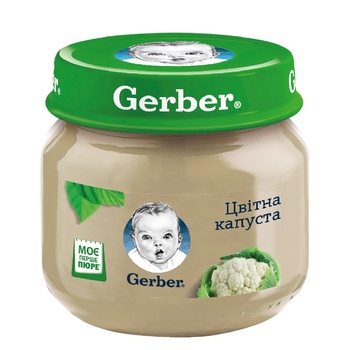 Vegetable puree Gerber cauliflower starch and salt free for 4+ month babies 80g - buy, prices for Tavria V - photo 1