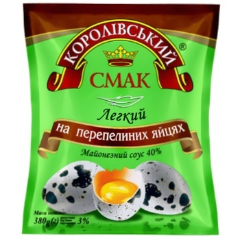 Korolivskyj Smak Light Mayonnaise Sauce on Quail Eggs 40% 380g