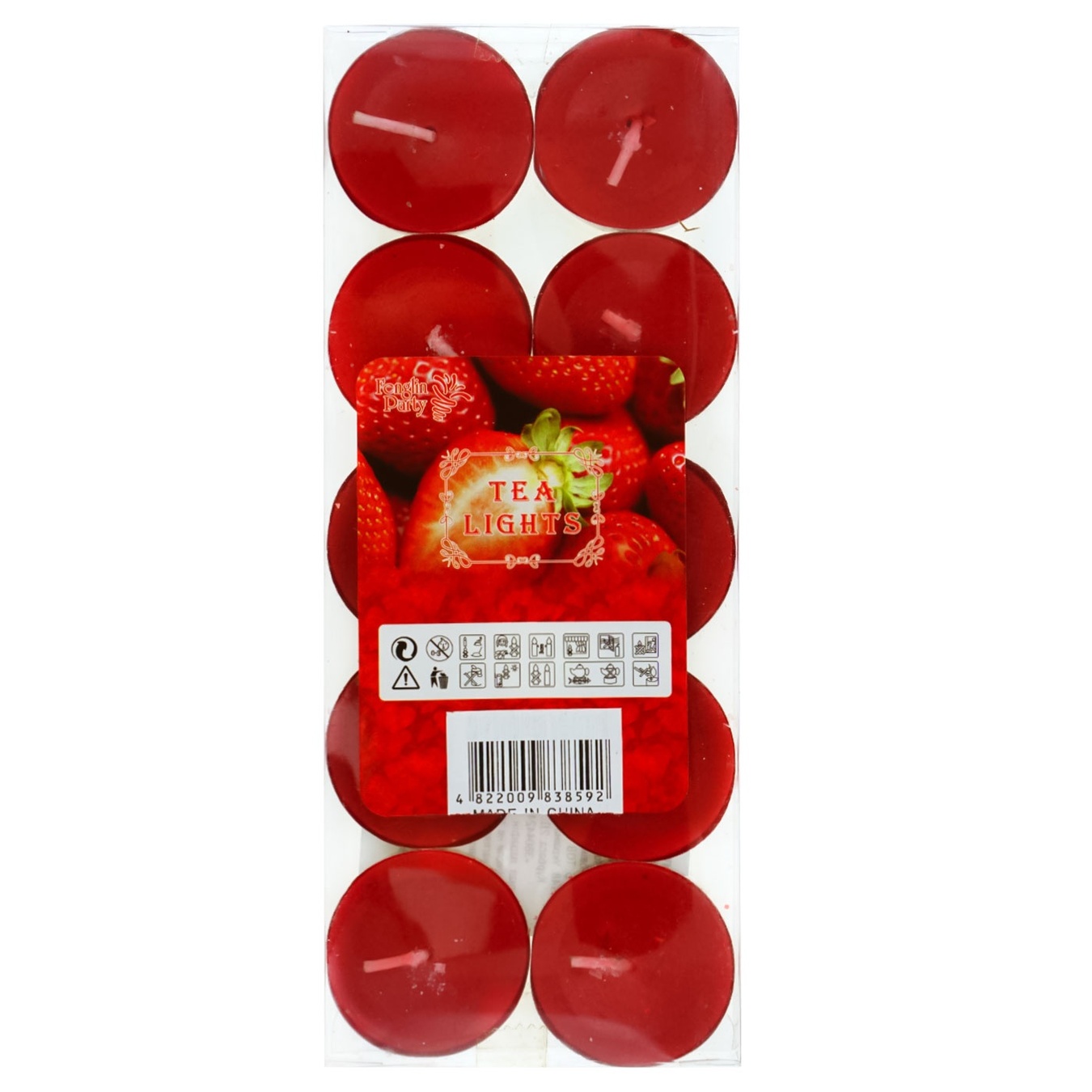 

Свеча-таблетка чайная с ароматом клубники 10шт