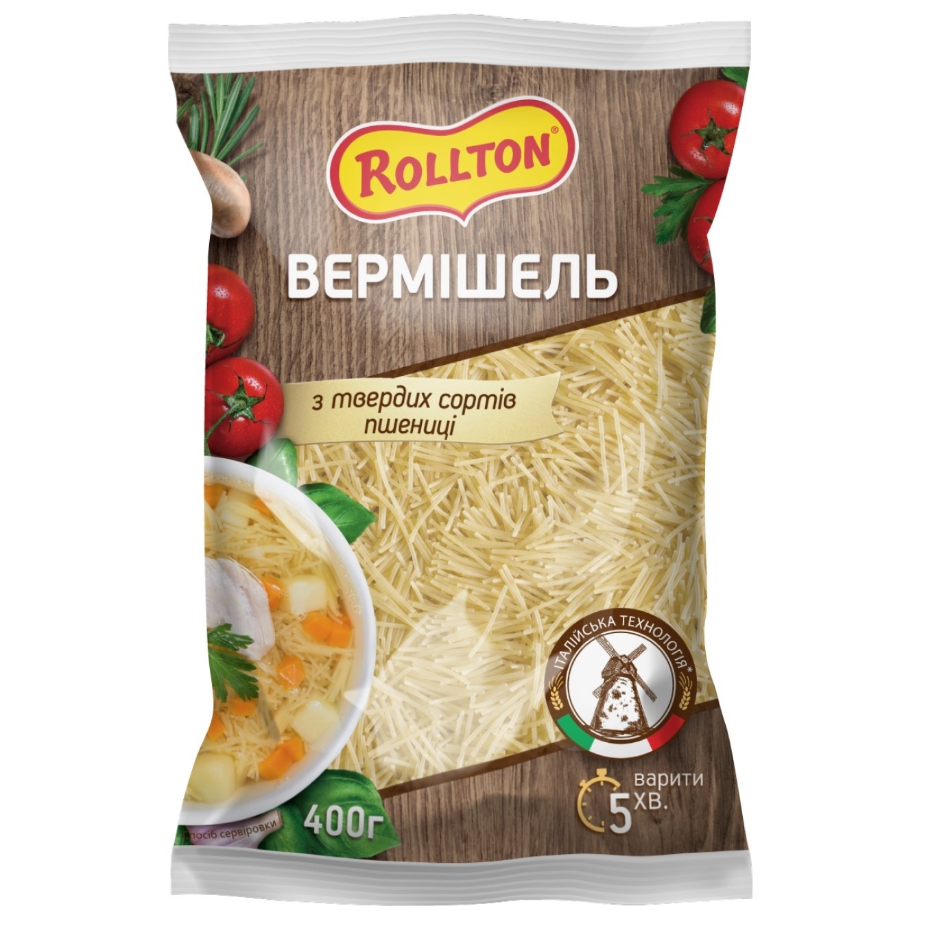 

Изделия макаронные Роллтон Вермишель 400г