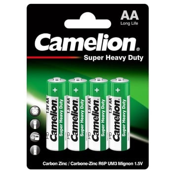 Батарейки Camelion Super Heavy Duty Zinc-Carbon AA 4шт - купити, ціни на ЕКО Маркет - фото 1