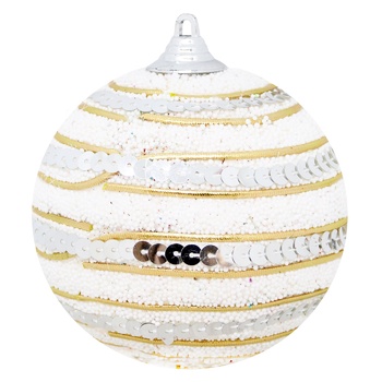 Christmas decoration Ball white-pink 10cm - buy, prices for ULTRAMARKET - photo 1